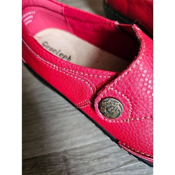 Geoeleph Red Leather Comfort Lightweight Slip On Shoes size 7.5 - Picture 4 of 6
